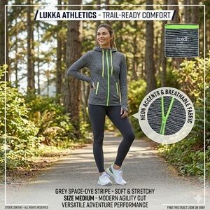 Lukka Gray Striped Hoodie with Neon Accents